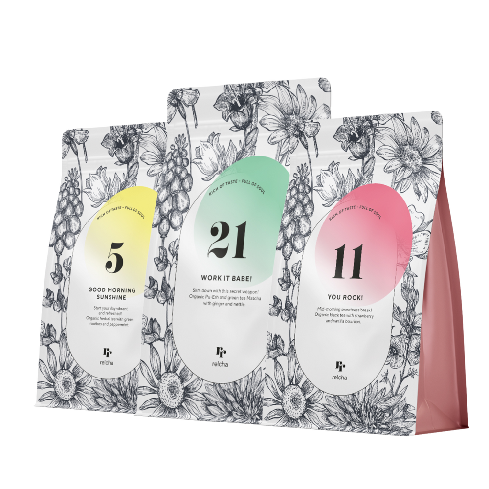 Power Morning Trio gift set premium organic teas by Relcha